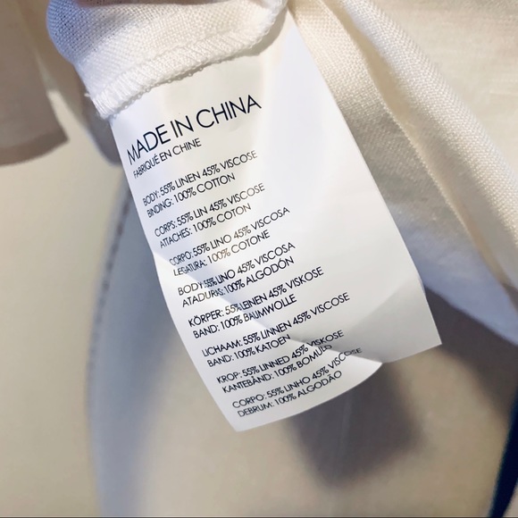 NWT Club Monaco linen flutter sleeve top S - Picture 7 of 7